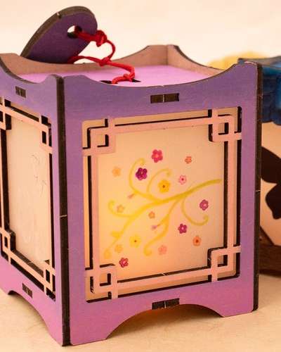 光る青紗提灯作り美術遊びキット お正月作り