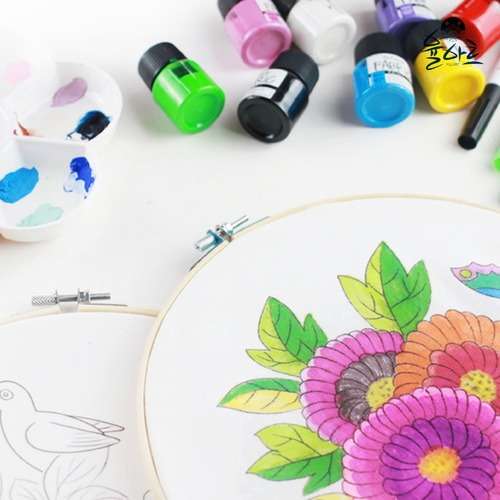 Minhwa Embroidery Frame Canvas Set - Frame Making Craft Kit - Traditional Korean Folk Painting