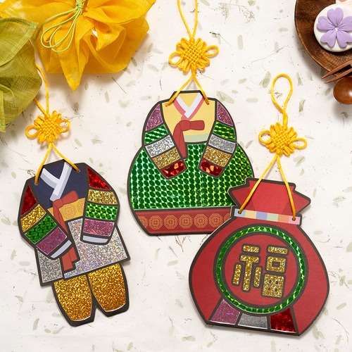 Hanbok Sebaetdon Envelope Foil Art Lunar New Year Craft Activity Material