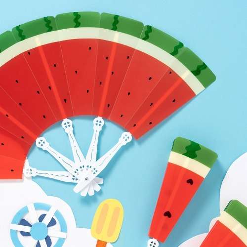 Refreshing Watermelon Folding Fan DIY Kit - Summer Fan