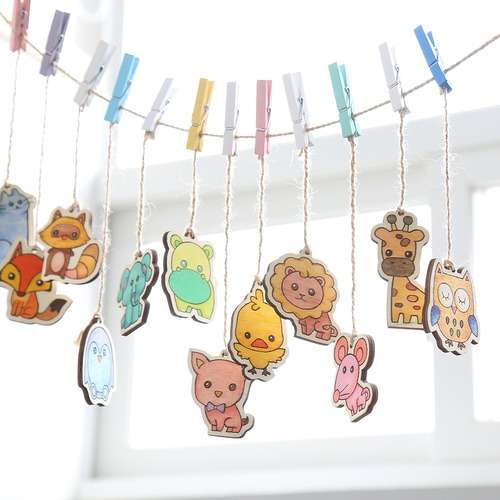 Animal Fancy Wood Keyring DIY Kit Art Play Material