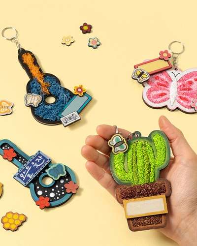 Yul Art Foam Clay Keyring DIY Kit - Initial & Character Keyring Accessory