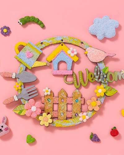 Clay Name Plate Spring Craft Fancy Wood Art Play Kit
