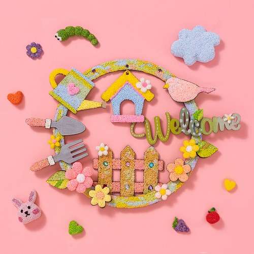 Clay Name Plate Spring Craft Fancy Wood Art Play Kit