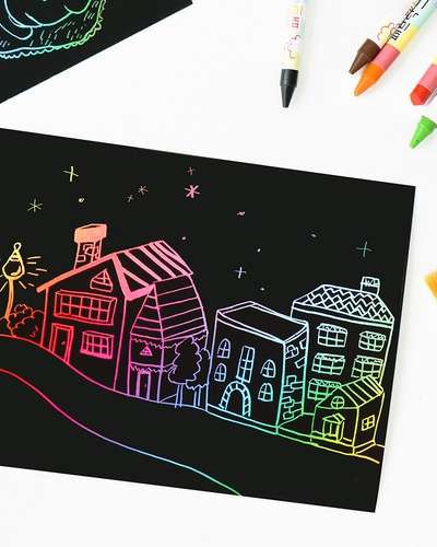 Scratch Paper 10-Sheet Set with Designs - At-Home Activity Kit