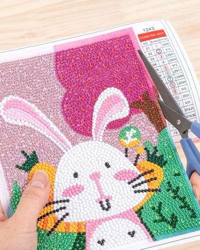 Rabbit Gemstone Cross Stitch Cubic Bead DIY Hobby Kit