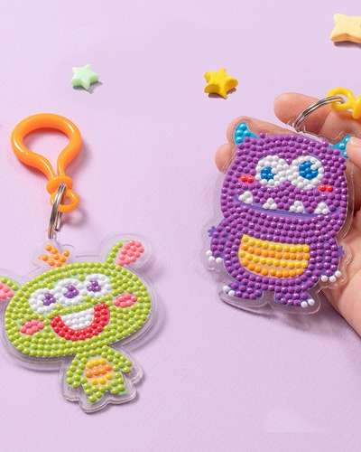 Yulart Alien Character Jewel Bead Cross-Stitch Keyring DIY Kit
