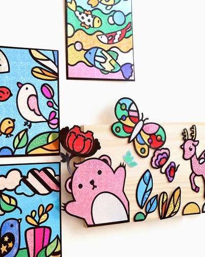 Animal Foil Art Sticker Foil Art Craft Play
