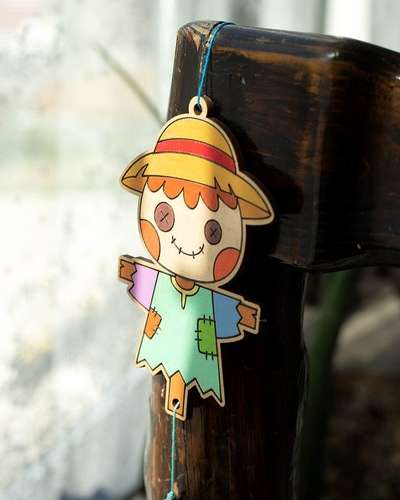 Scarecrow Wind Chime Chuseok DIY Art Play Kit Fancy Wood