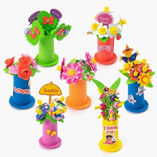 Spring Flower Pot Art Play Set - DIY Craft Kit for Indoor Play