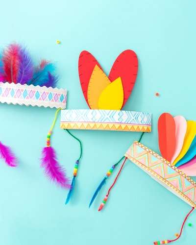 Yul Art Indian Headband DIY Art Play Paper Crown