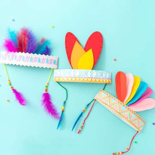 Yul Art Indian Headband DIY Art Play Paper Crown