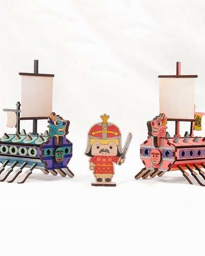 Yul Art Turtle Ship 3D Wood Puzzle Assembly Kit