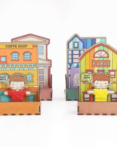 Phone Stand Worry Doll Craft Set - Fancy Wood Art Play Material