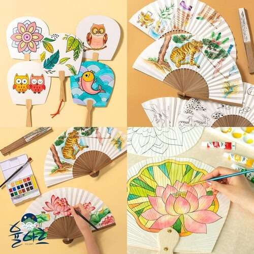 Variety Fan-Making Kits - Blank Fans, Character Fans, and Folded Fans