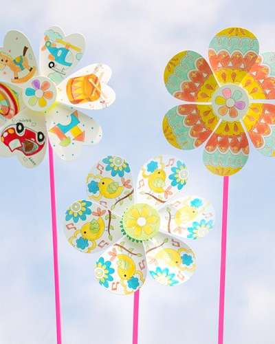 Flower Pinwheel Making Kit - Large Giant Pinwheel Materials