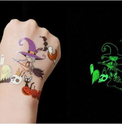 Gentle Formula Glow-in-the-Dark Halloween Temporary Tattoo Sticker EN-029