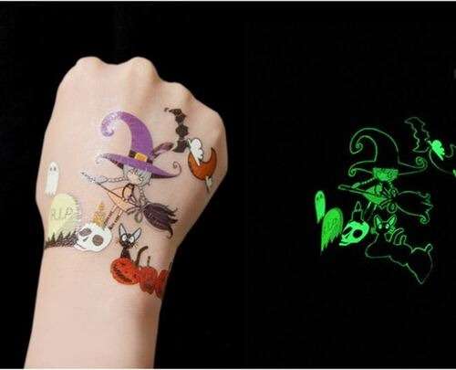 Gentle Formula Glow-in-the-Dark Halloween Temporary Tattoo Sticker EN-029