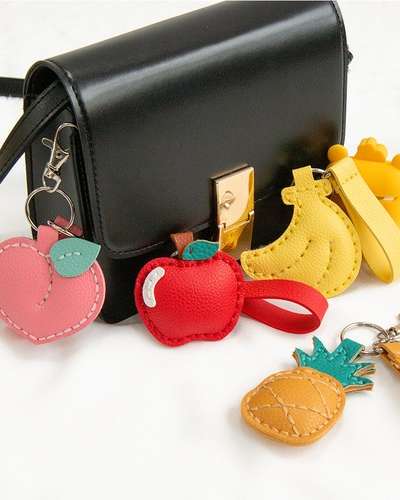 Cute Fruit-Shaped Leather Keyring DIY Craft Kit