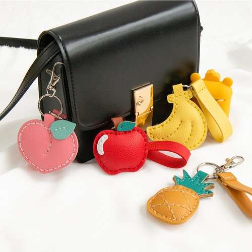 Cute Fruit-Shaped Leather Keyring DIY Craft Kit