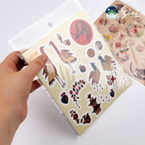 Korean Folk Painting Deco Sticker Notebook Sticker Vintage Character Sticker