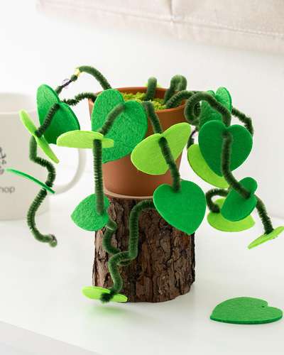 Fabric Plant DIY Kit - Spring Planterie Mini Artificial Flowers with Pipe Cleaners for Crafts and Decoration
