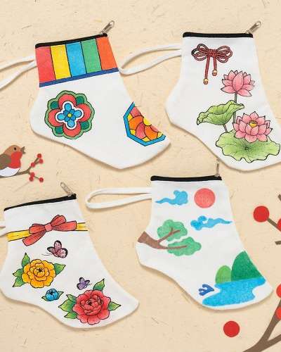Traditional Socks DIY Kit - Korean New Year Festival Craft Project for Seniors and Art Therapy