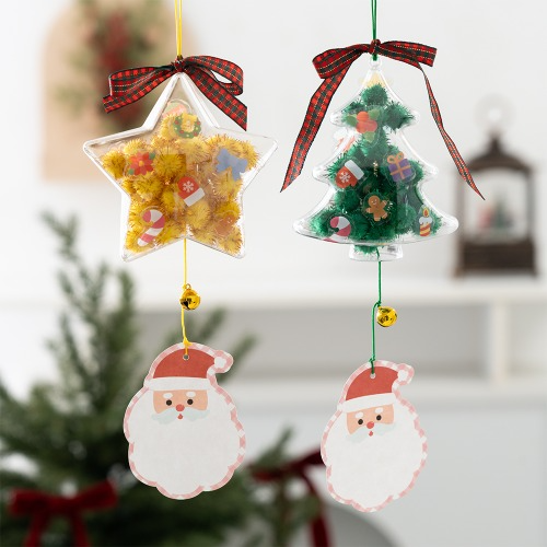 Christmas Acrylic Bell Ornament - DIY Tree Decoration Winter Interior Craft Activity Party Photo Zone Elementary School Craft