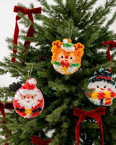 Christmas 3D Mosaic Ornament Craft Kit - Arts & Crafts Winter Activity Toy for Children