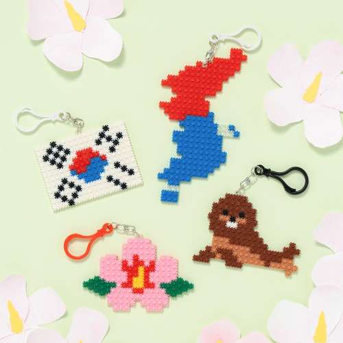 Korea Keyring DIY Perler Bead Set 6mm Dokdo Day Patriotism Art Activity Craft Supplies Design Template Beads