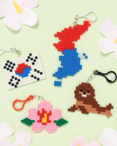Korea Keyring DIY Perler Bead Set 6mm Dokdo Day Patriotism Art Activity Craft Supplies Design Template Beads
