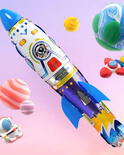 Air Compression Launch Rocket DIY Kit - Elementary Outdoor Activity Toy, Science Month Air Glider Educational Tool, Space Play
