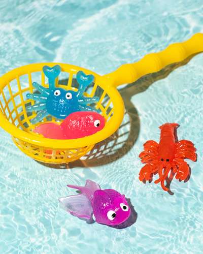 Goldfish Net Scooping Game Set - Fishing Play Water Toy for Kids Summer Swimming Pool Bath Tub Toy