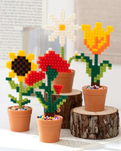 Dfoam Block Flower Pot DIY Kit - Assembly Art Craft Blocks Set for Indoor Play