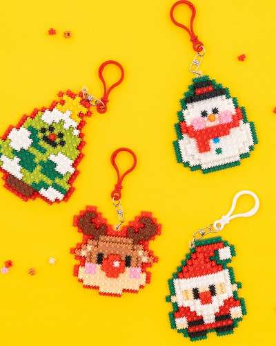 Christmas Deform Block DIY Semi-3D Keyring Craft Set