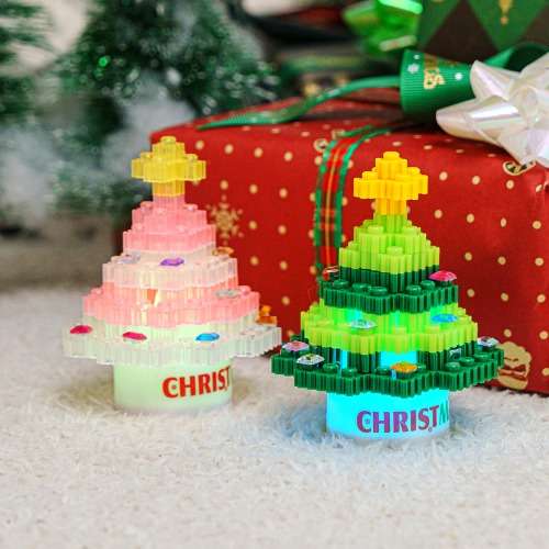 Christmas LED Mini Tree Mood Light Foam Block Design Block Play