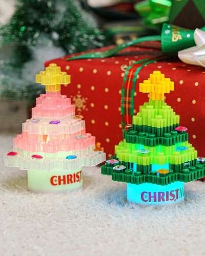 Christmas LED Mini Tree Mood Light Foam Block Design Block Play