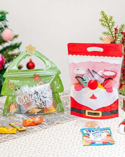 Cute Christmas Zipper Bag with Handle Gift Wrapping Mini Pouch