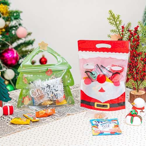 Cute Christmas Zipper Bag with Handle Gift Wrapping Mini Pouch