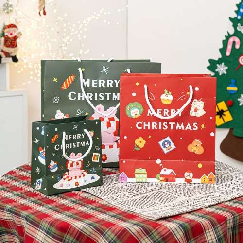 Multiple Size Christmas Shopping Bag with Handles Paper Gift Bag