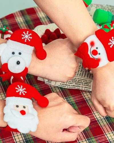 Soft Wearing Christmas LED Bracelet Santa Figure Party Supplies