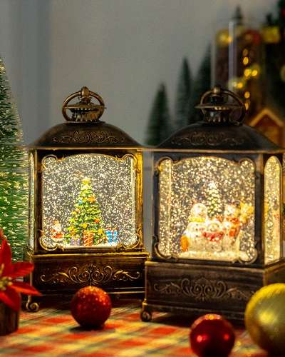 Premium Christmas Water Ball Snow Globe Tree Mood Light - Santa, Snowman, Tree