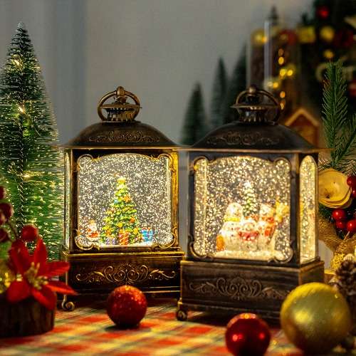 Premium Christmas Water Ball Snow Globe Tree Mood Light - Santa, Snowman, Tree