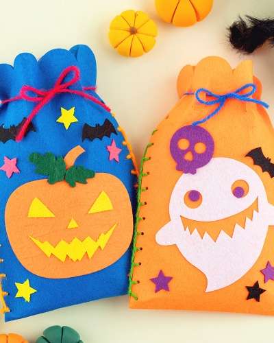 Halloween DIY Lucky Pouch Felt Bag Art Play Kit