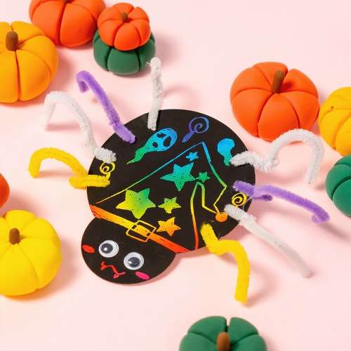 DIY Halloween Spider Scratch Paper Art Kit