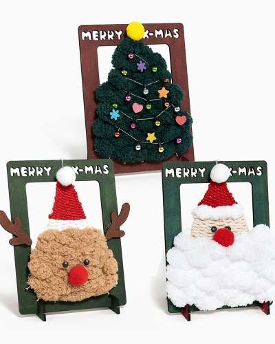 Christmas String Art Mini Frame Kit - DIY Yarn Craft Materials