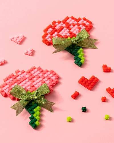 Carnation Building Blocks DIY Kit - Parents' Day Craft Art Play Toy