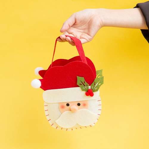 Christmas Shopping Bag Nonwoven Tote Cute Gift Bag Santa