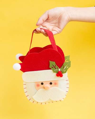 Christmas Shopping Bag Nonwoven Tote Cute Gift Bag Santa
