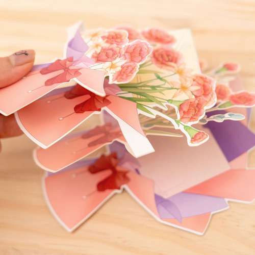 Bright Carnation Popup Card Teacher's Day Card